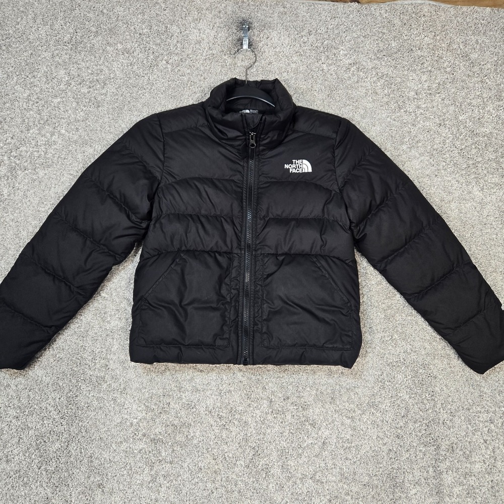 The North Face Jacket Girls Small 7/8 Black 550 Down Puffer winter Coat full zip